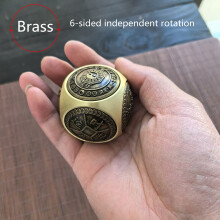 (Brass Dice Fidget Spinner) Brass Cube Dice Large Fidget Spinner Good Luck 6-sided Bearing Rotatable With