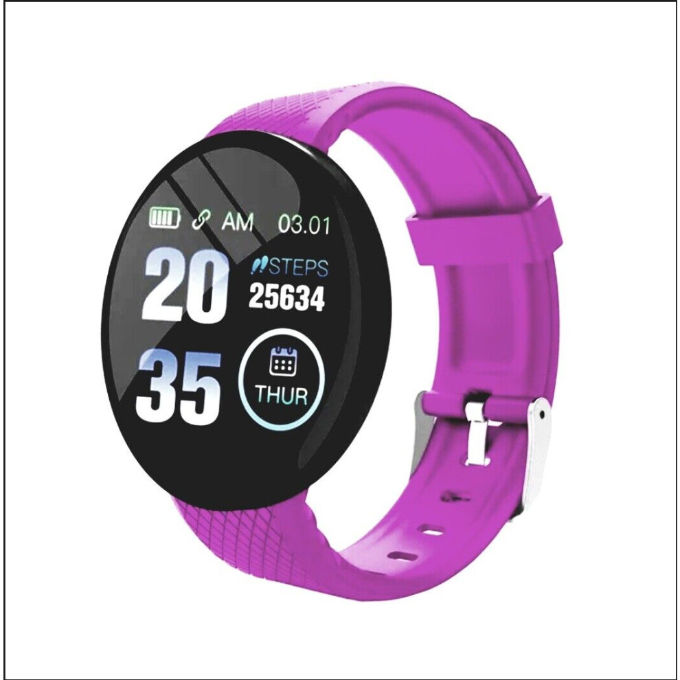 (Purple) Smart Watch Men Women Fitness Tracker Heart Rate Blood Oxygen Sport Watches Purple 4069938038819