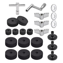 23pcs Cymbal Replacement Accessories Drum Parts with Cymbal Stand Felts Drum Cymbal Felt Pads Inclu