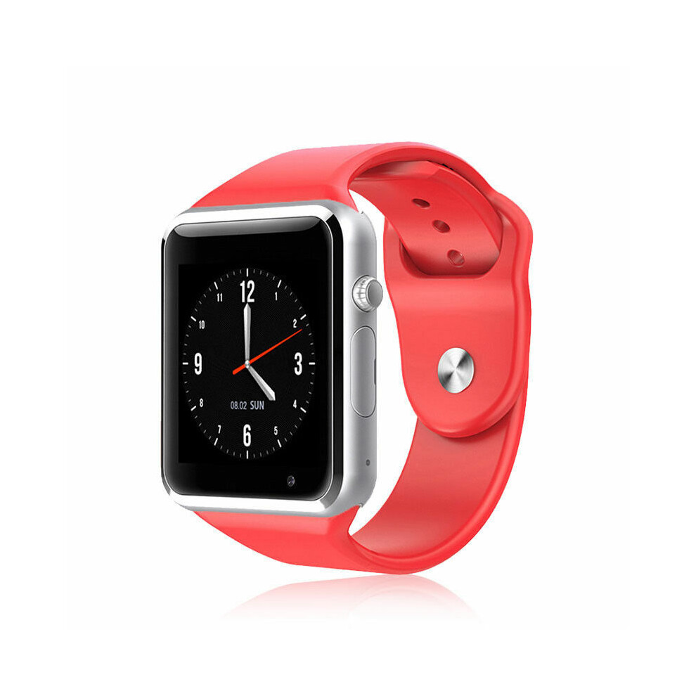(A1 ) Waterproof Smart Watch Bluetooth Gsm Sim Phone Camera Pedometer For Android Ios Red 4069938038895