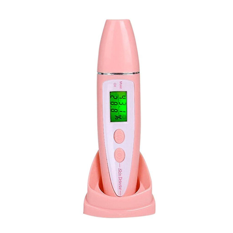 (Pink) Skin Analyzer Skin Moisture Analyzer Facial Moisture Meter Skin Care Water