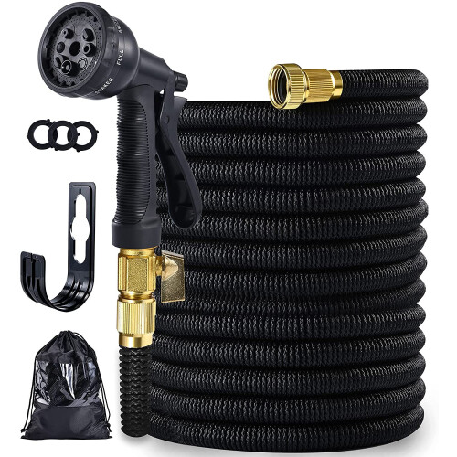 (50 FT) Expandable Garden Hose with 8 Function Nozzle