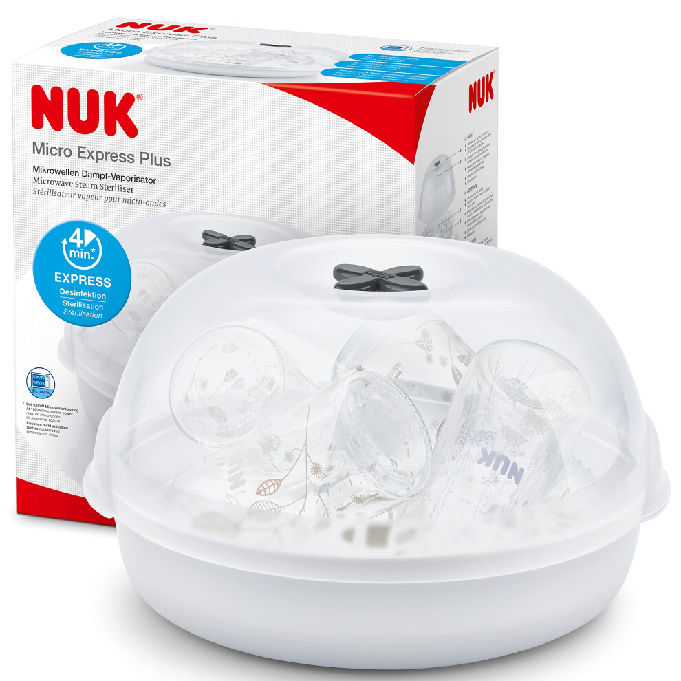 Micro Express Plus Microwave Steam Baby Bottle Steriliser Nuk