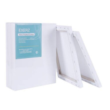 Exerz 24x30cm Framed Canvas 5pk - 1.7cm Pre-Stretched Canvas Artist Blank/280GSM 100% Cotton/Triple Primed/Acid Free/Medium Grain/Professional Acrylic