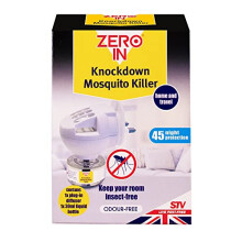 Zero In ZER740 Knockdown Plug-In Mosquito Killer. Plug-In Insect Killer. For Home & Travel. Lasts for up to 45 Nights, White, 6.5x16.4x20.2 cm