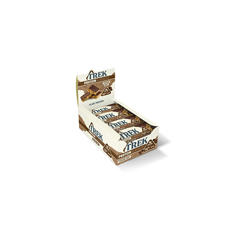 Trek High Protein Flapjack Cocoa Oat - Gluten Free - Plant Based - Vegan Snack - 50G X 16 Bars
