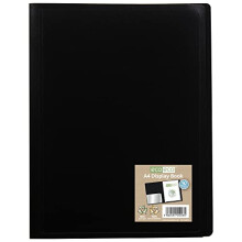 eco-eco A4 100% Recycled 40 Pocket Black Flexible Cover Portfolio Book Folder Display Book
