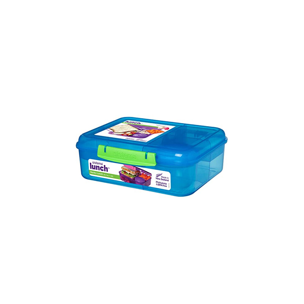 Sistema Bento Box To Go | Lunch Box With Yoghurt/Fruit Pot | 1.65 L | Bpa-Free | Assorted Colours (Varies By Pack) | Recyclable With Terracycle? | 1