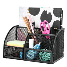 EXERZ Desk Organiser/Mesh Desk Tidy/Pen Holder/Multifunctional Organizer EX348 - Black