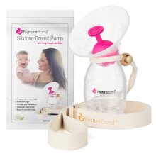 NatureBond Manual Breast Pump. Premium All-in-1 Set - Silicone Breast Pump 100ml, Pump Lid, Pump Stopper, Pump Strap, Pump Bags