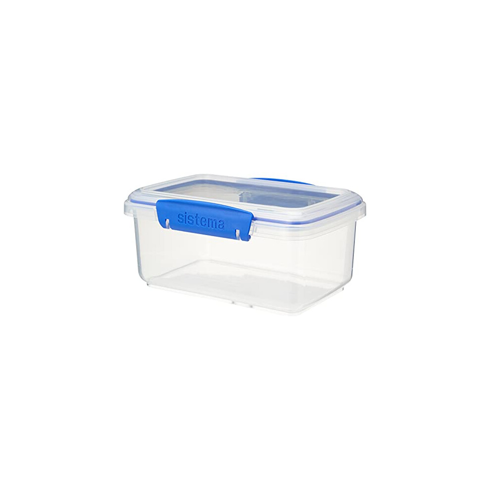 Sistema KLIP IT Food Storage Container | Stackable Food Prep Container with Lid | 1 L | BPA-Free | Blue Clips | 1 Count