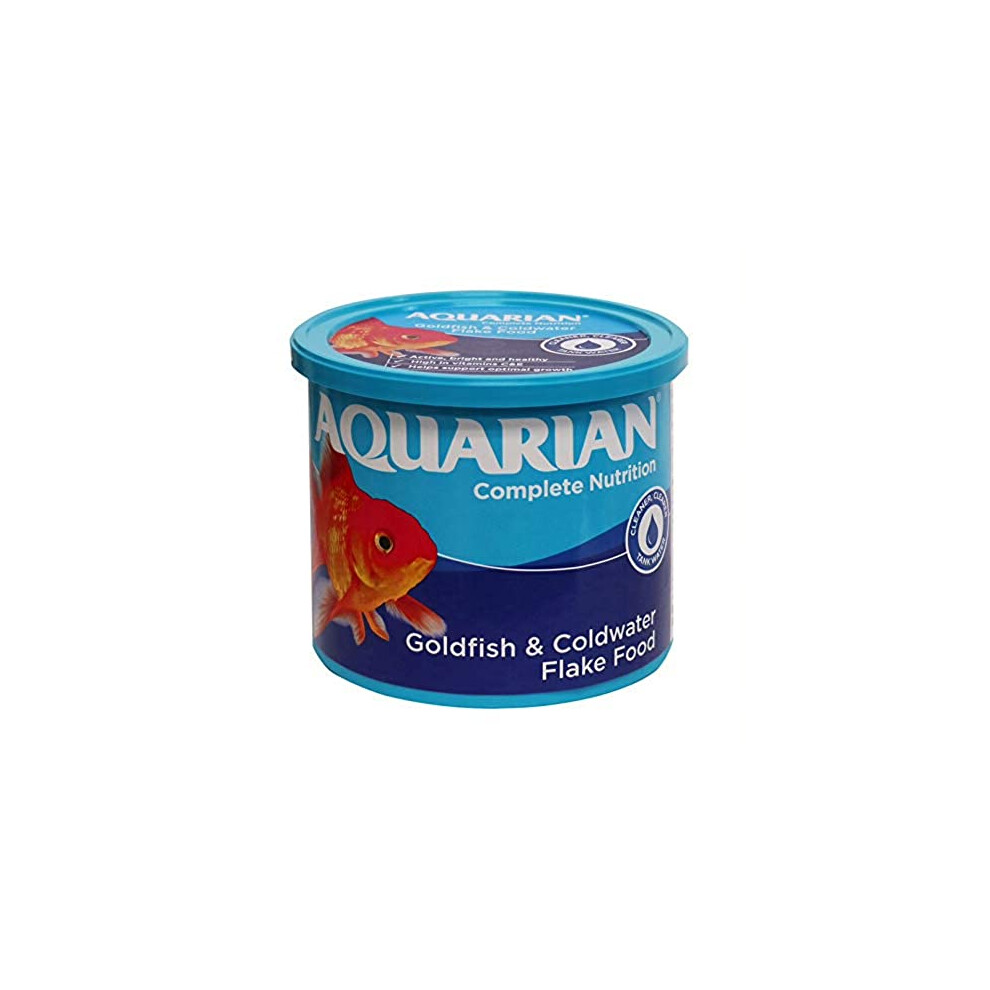 AQUARIAN Complete Nutrition, Aquarium Goldfish Food, Flakes Also Suitable for Small Pond Fish, 200 g Container