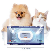 ICF - CLX Wipes - Dog Wipes Antibacterial + Antifungal - Pet Cat & Dog Grooming Wipes For Cleaning Ear, Eye, Paw & Bums - Dog Cleaning Wipes - 40