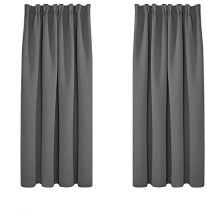 Deconovo Grey Blackout Curtains Thermal Curtains Super Soft Pencil Pleat Blackout Curtains Bedroom 46 x 54 Drop Inch Light Grey Two Panels