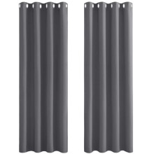 PONY DANCE Grey Blackout Curtains Eyelet-Thermal Insulated 72 Drop Curtains for Bedroom Room Darkening Curtains for Living Room, 2 Panels, Wide 46
