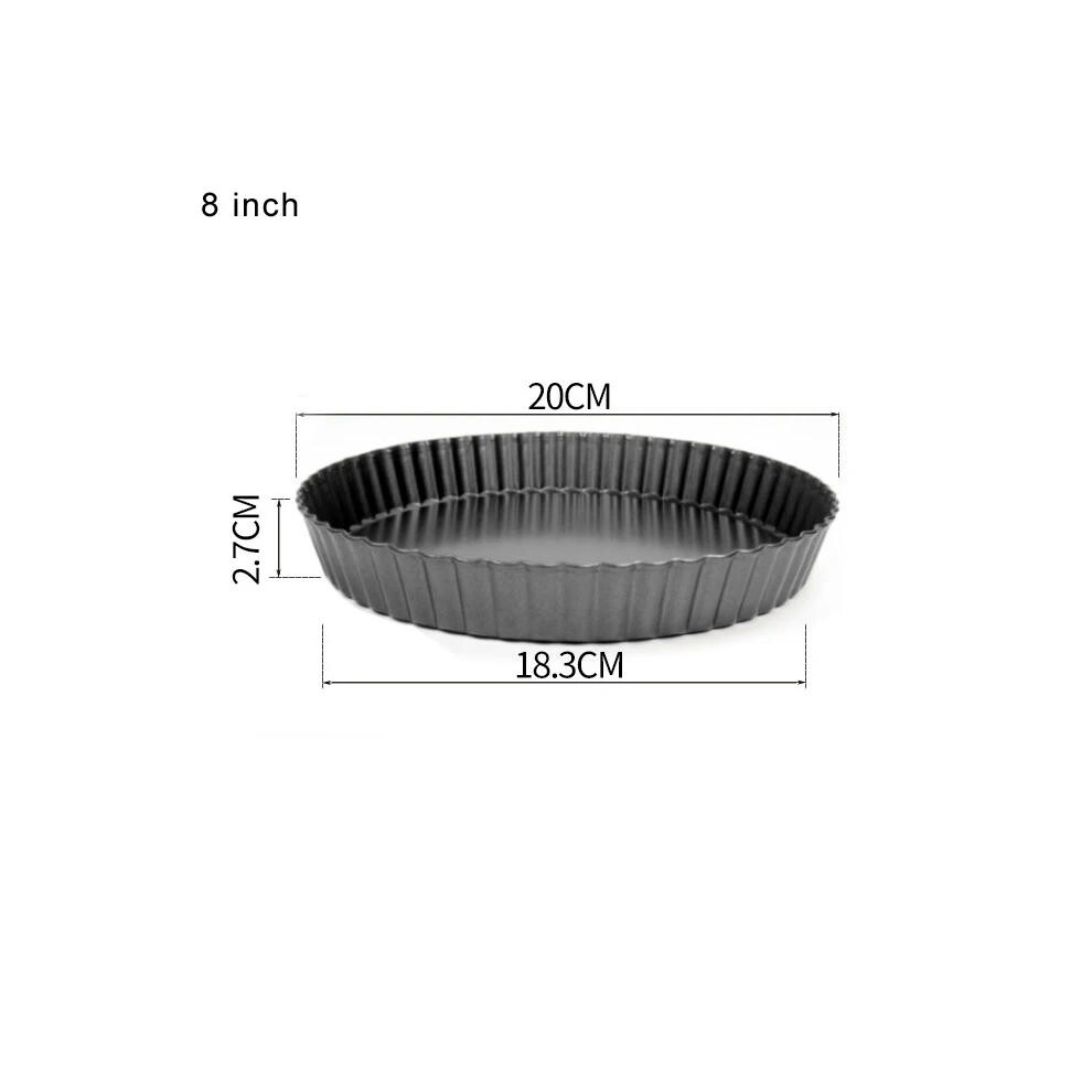 (8 inch) Fluted Pie Tart Pan Mold Baking Removable Bottom Nonstick Quiche Tool Rectangle Bakeware template Dishes Cake Pans GYH