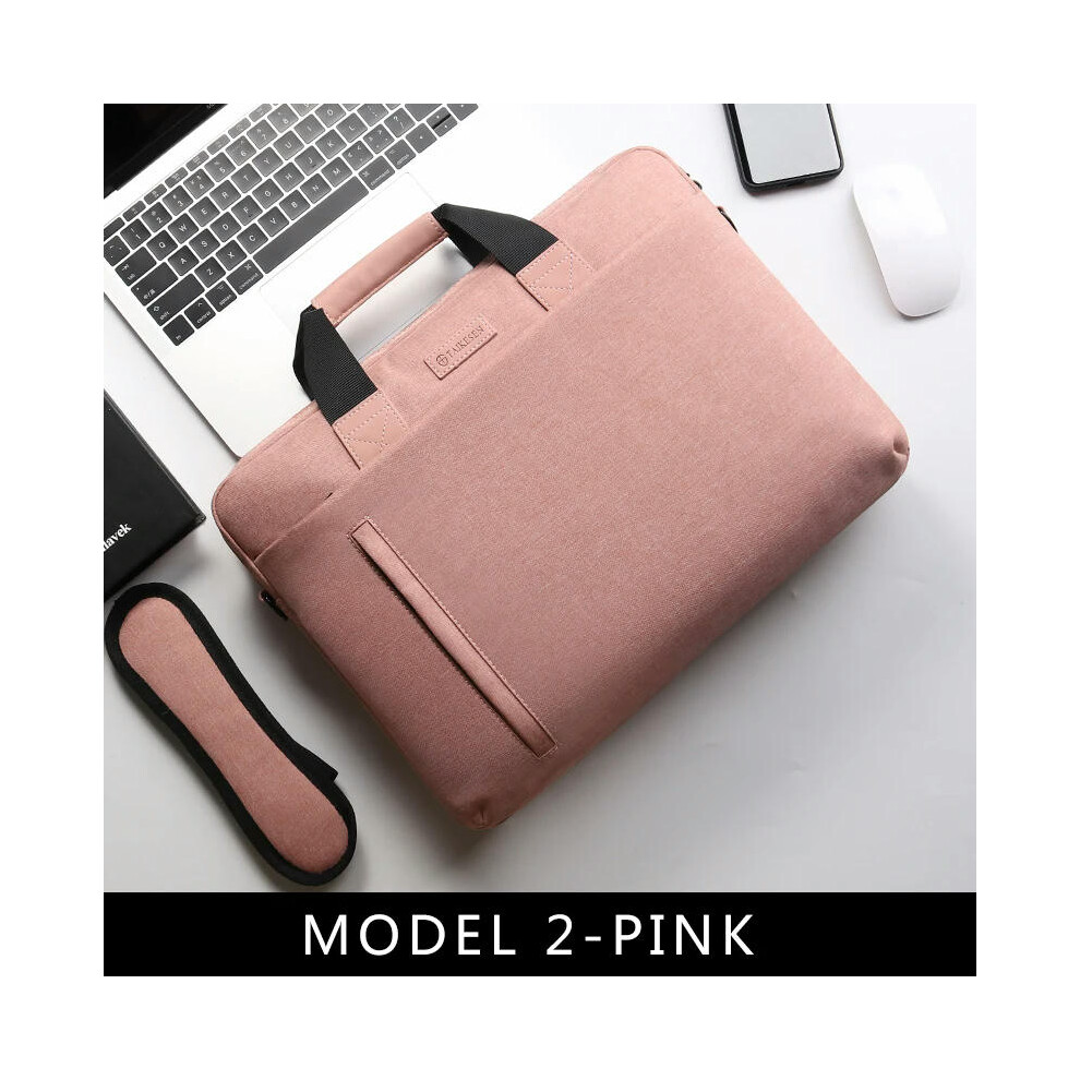 (MODEL 2-PINK, 14inch) Laptop Bag case 13.3 14 15.6 17.3 inch Waterproof Notebook Bag for Macbook Air Pro 13 15 Computer Shoulder Handbag Briefcase Ba