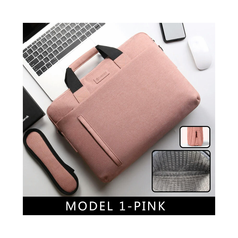 (MODEL 1-PINK, 14inch) Laptop Bag case 13.3 14 15.6 17.3 inch Waterproof Notebook Bag for Macbook Air Pro 13 15 Computer Shoulder Handbag Briefcase Ba