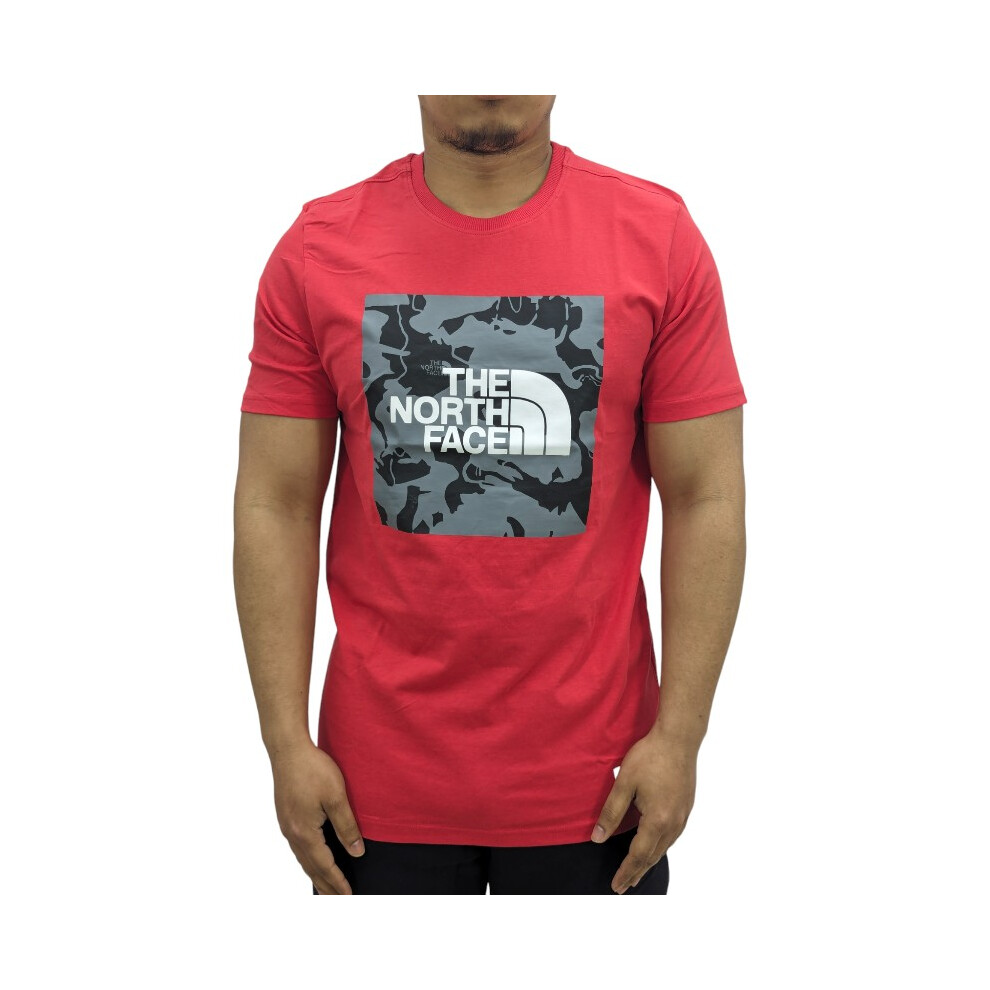 (Red, S) The North Face 009006 Mens Graphic T Shirts