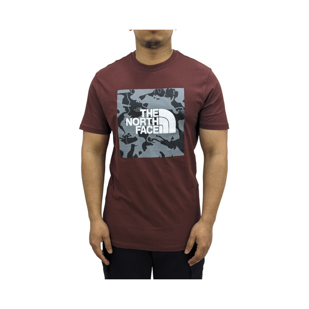 (Burgundy, M) The North Face 009006 Mens Graphic T Shirts