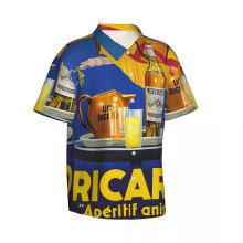 (1, M) Summer Man Ricard Shirt For Beach Frrance Ricards Aperitif Hawaiian Shirts Fashion Holiday Vocation Outfits Clothing
