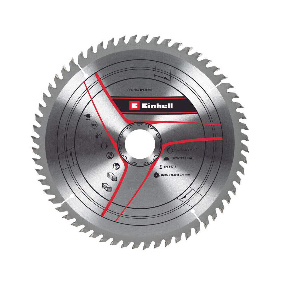 Einhell Saw Blade Tct Hm Tungsten Carbide 216X30 W/ 60 Teeth 49588261 Genuine