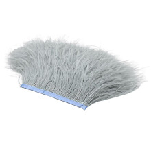 (T2) Ostrich Feathers Trim Fringe For Party Wedding Dress Sewing Crafts 2 Yards, Feather Cloth Edge Feathers Trim Fringe For
