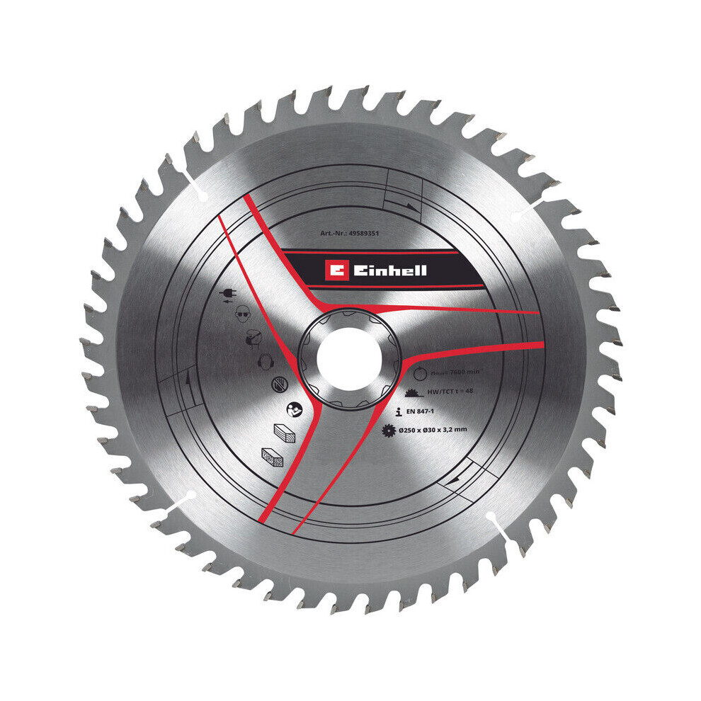Einhell Saw Blade TCT HM Tungsten Carbide 250x30 w/ 48 Teeth 49589351 Genuine
