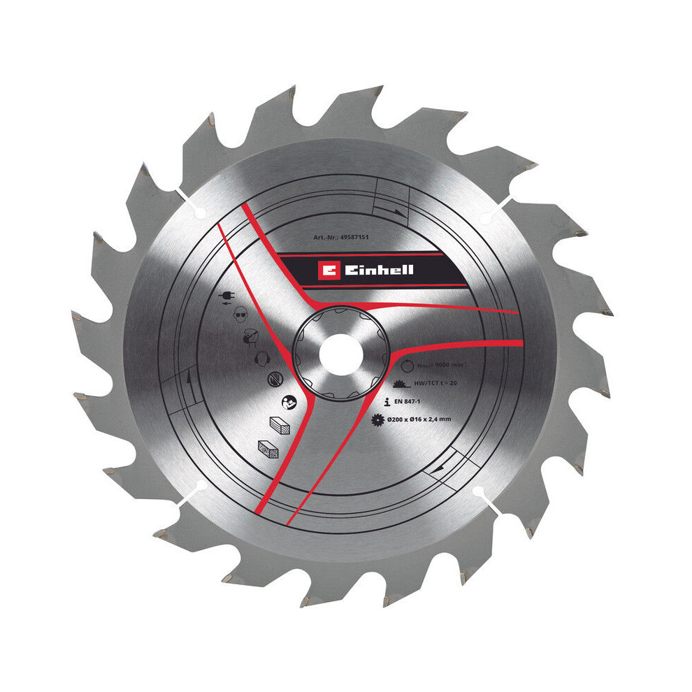 Einhell Saw Blade Tct Hm Tungsten Carbide 200X16 W/ 20 Teeth 49587151 Genuine