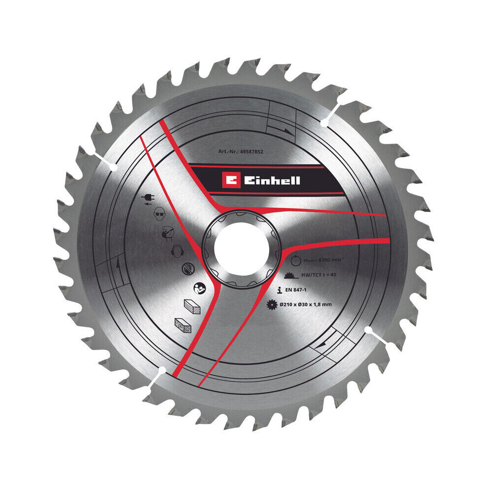Einhell Saw Blade Tct Hm Tungsten Carbide 210X30 W/ 40 Teeth 49587852 Genuine