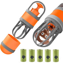 360 Dog Pooper Scooper with 5 Roll Bags Portable and Lightweight, Claw Poop Scooper for Dogs