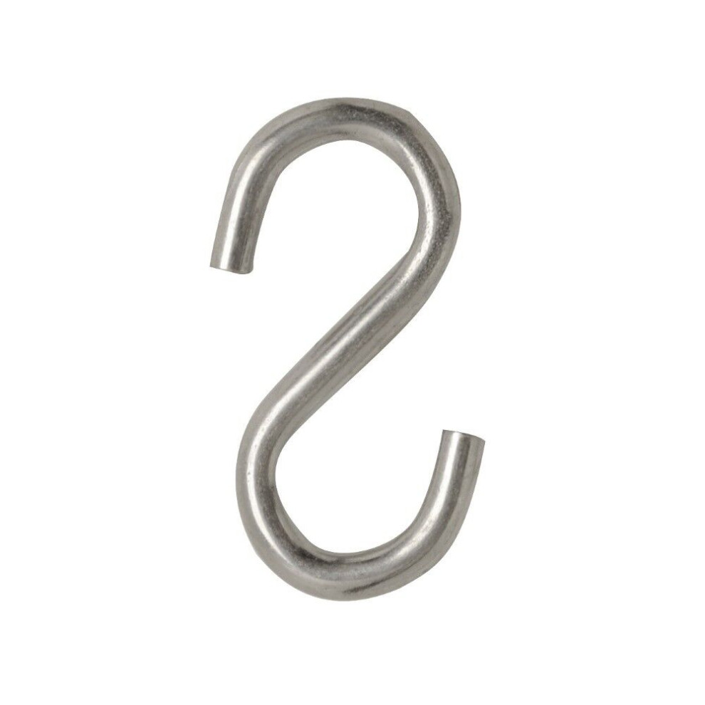 (38 Mm,Pack 80, Bright Zinc Plated) S Hooks Hanging Kitchen Meat Pan Utensil Clothes Hanger Zinc, Brass Or Copper 5057670101051