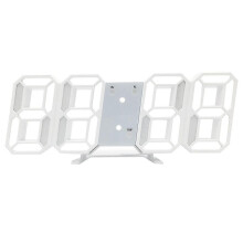 (White) Led Digital Wall Clock 3d Design Larger Numbers Alarm Clock Time Clock Desk Alarm Clocks Hanging Wall Clock