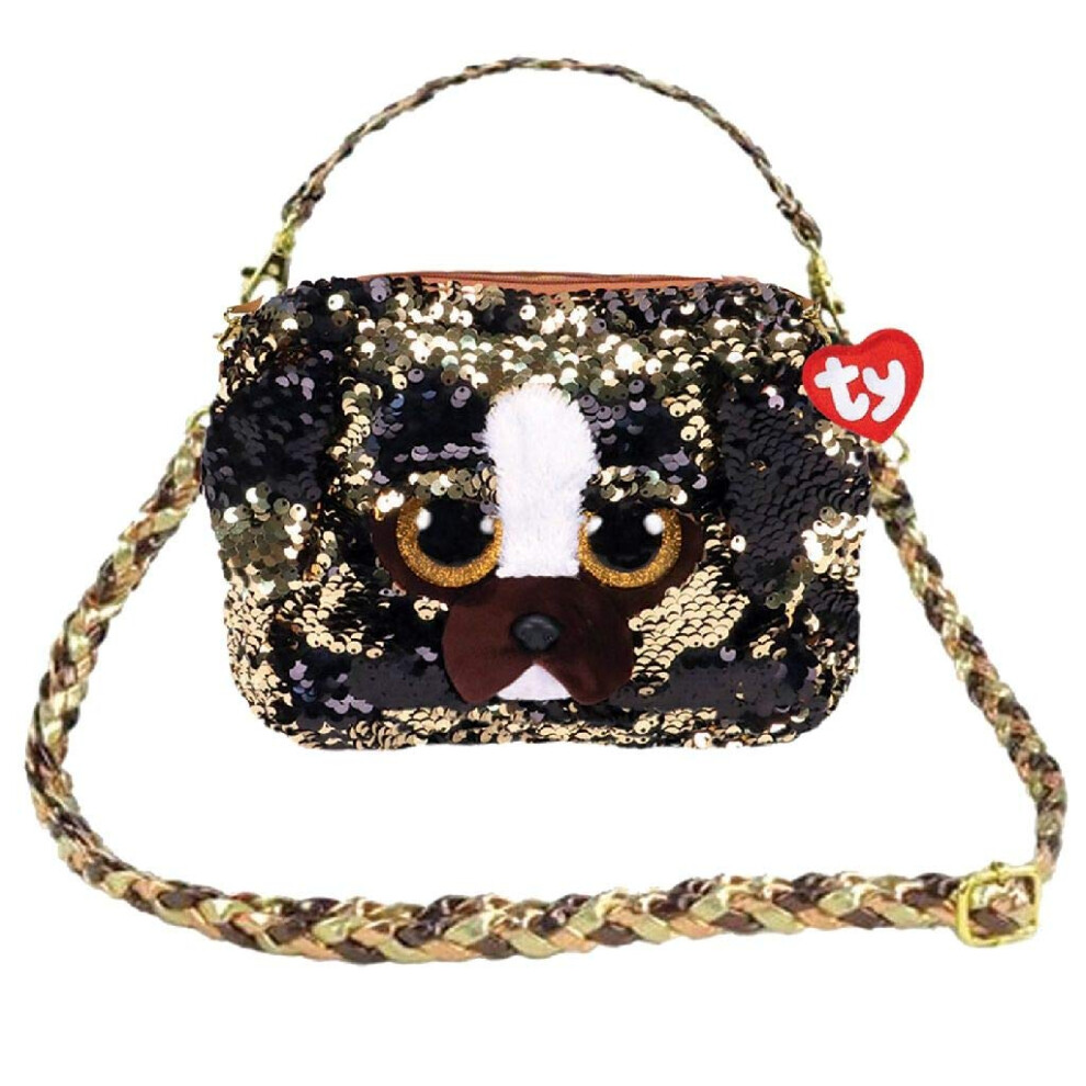 Ty Unisex_Child Sac ? bandouli?re Peluche Sequins 20cm-Brutus Le Chien Shoulder Bag, Multi, One Size