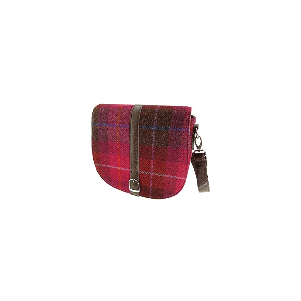 Harris Tweed 'Beauly' Shoulder Bag Deep Pink Tartan