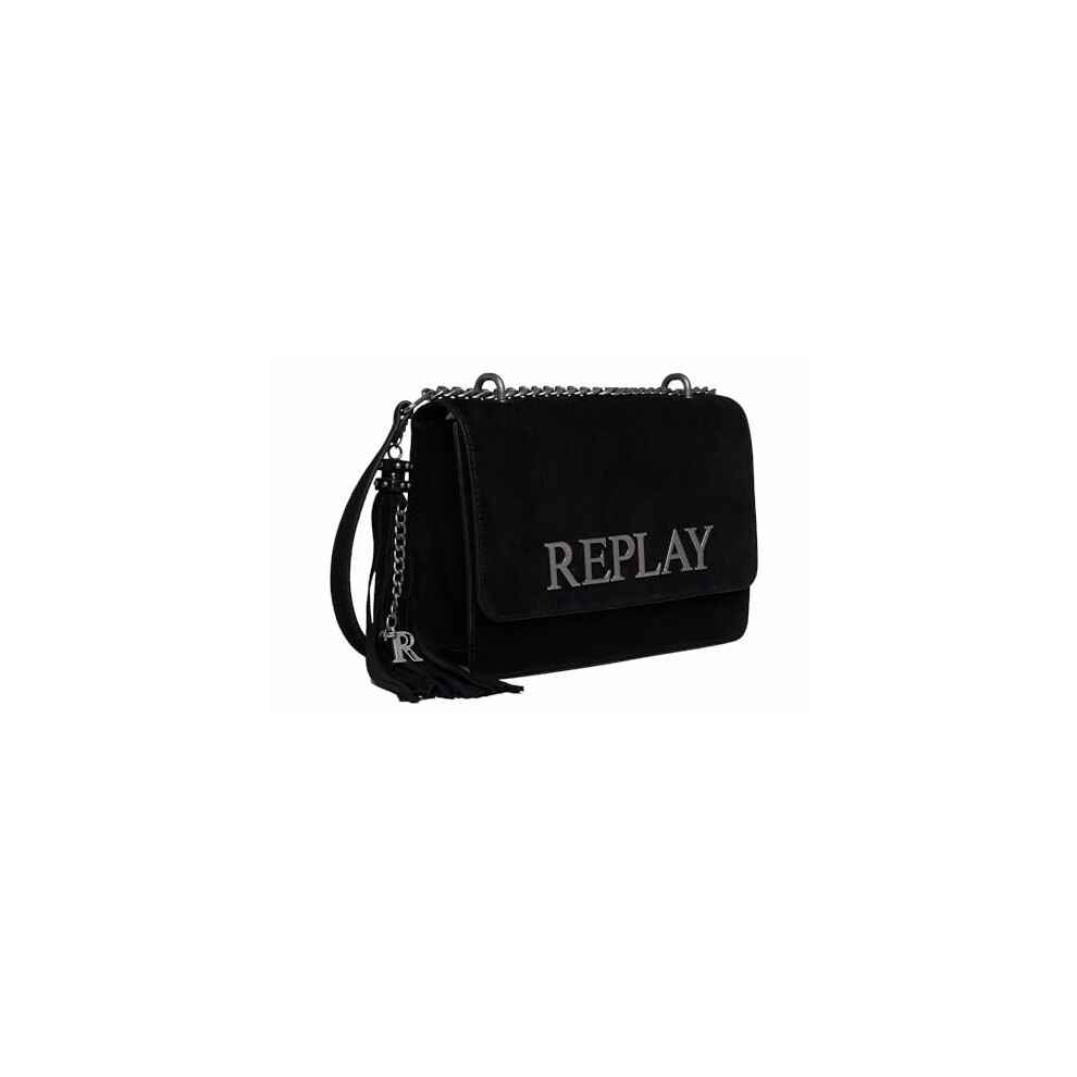 Action Replay Women's Black Replay Suede Handbag, ( 098), One Size