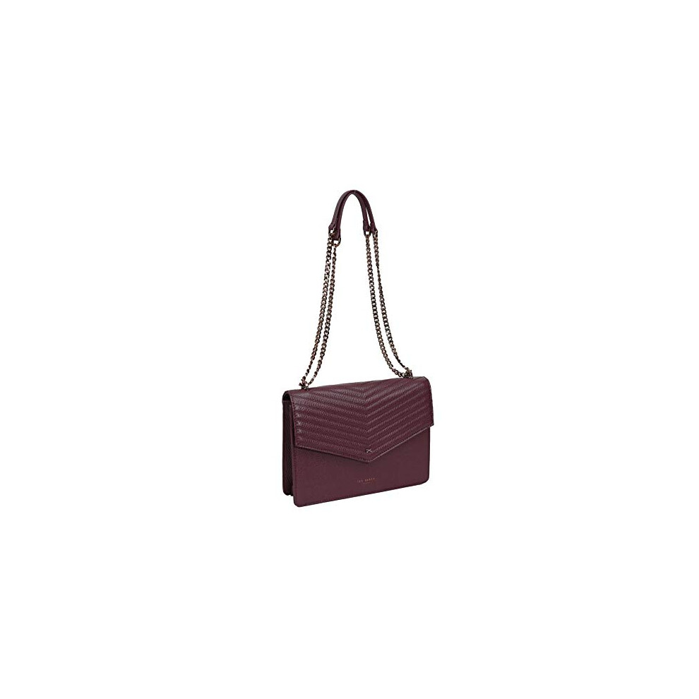 Ted Baker Kalila Leather envelope cross body shoulder bag in Deep Purple