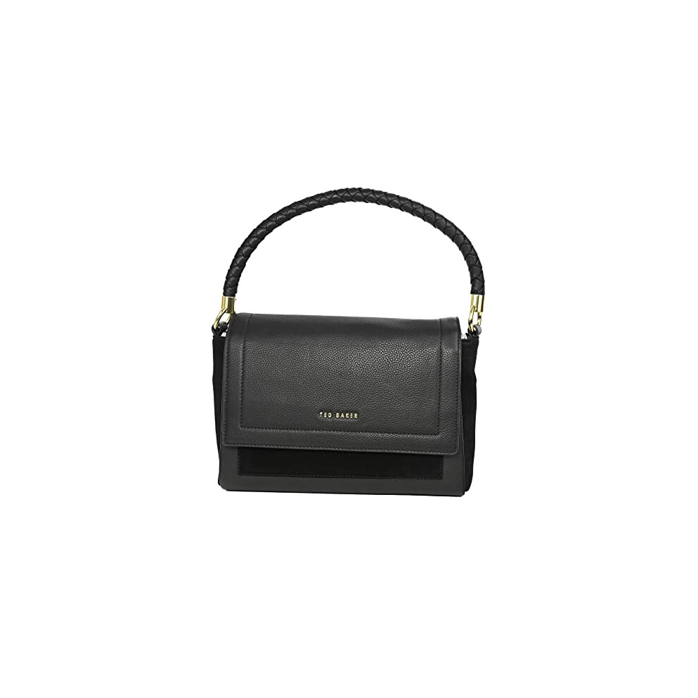 Ted Baker Pinola Leather Plaited Handle shoulder bag in Black