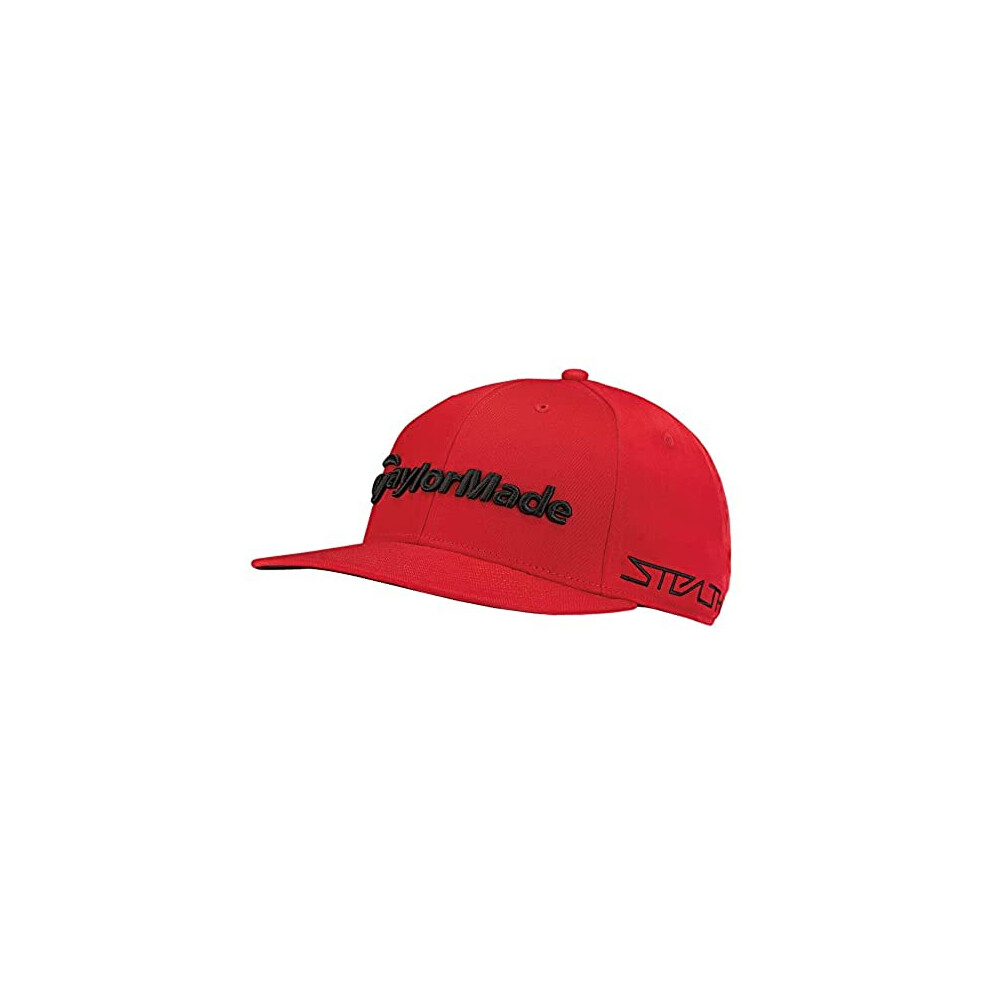 TaylorMade Men's Tour Flatbill Cap, Red, One Size