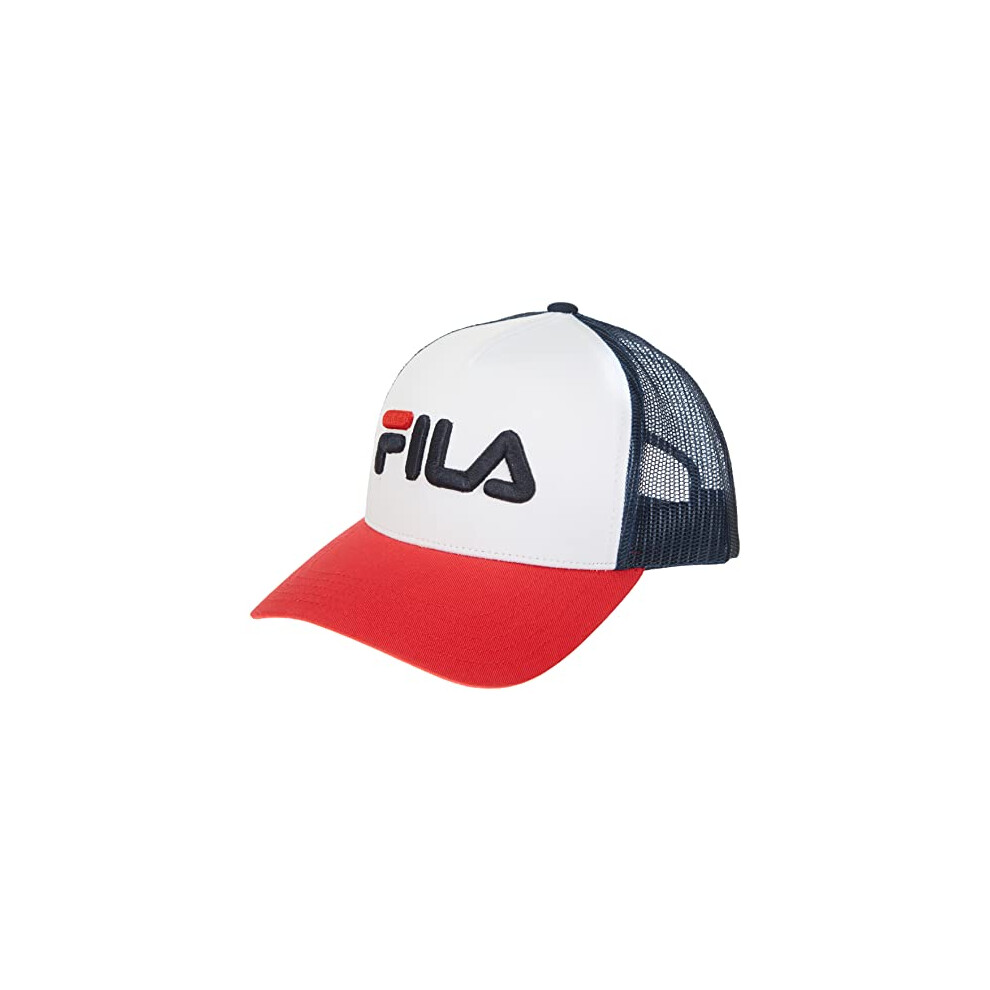 Fila BEPPU Trucker Cap Linear Logo snap Back Baseball, True Red-Bright White-Medieval Blue, Einheitsgr??e