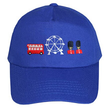 TeddyT's Boy's & Girl's London Bus, Beefeater & Wheel Theme Baseball Cap Sun Hat (Royal Blue)