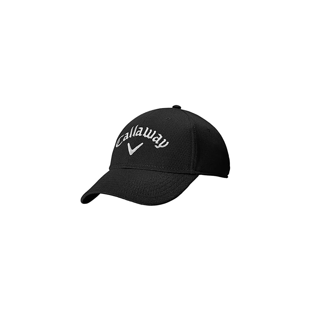 Callaway Golf Mens Side Crested Structured Adjustable Golf Cap Hat Black