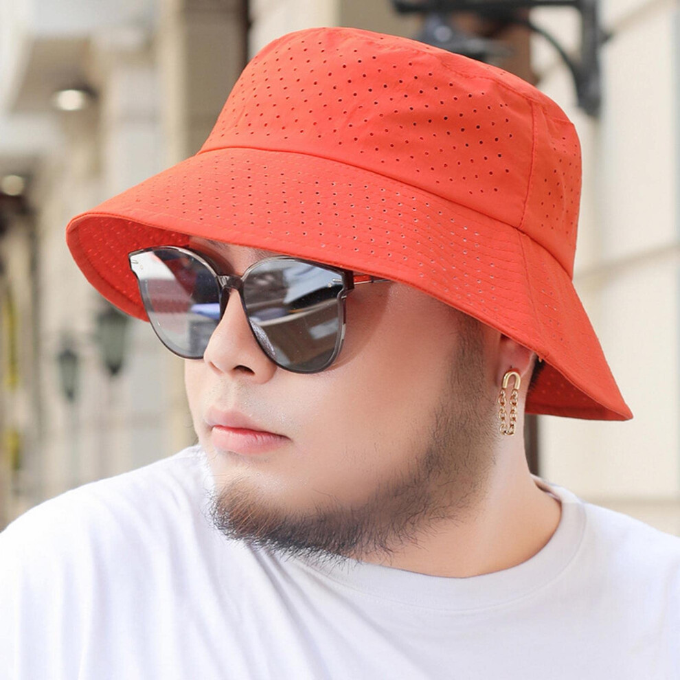 COTCLO Bucket Hat Oversize Hat Men Big Head Size Cap Fishing Sun Hat Beach Wide Brim Bucket Hat Summer Fishing Hats Women Orange M 55 58 on OnBuy