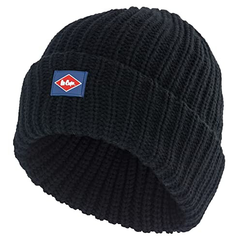 Lee Cooper Lee Cooper Mens Chunky Knit Fleece Lined Beanie, Black, One Size