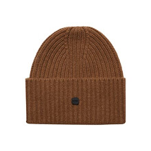 Superdry Men's Studios Premium Ribbed Beanie Hat, Camel, One Size