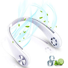 SLuB Neck Fan, Portable Neck Fan Rechargeable, Silent Bladeless Fans, Hands-Free Personal Fan, 360? Airflow, 3-Speed, Mini Fan for Home, Office,