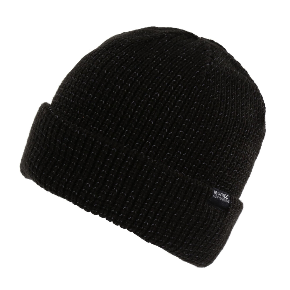 Adult's Reflective Beanie Black One Size