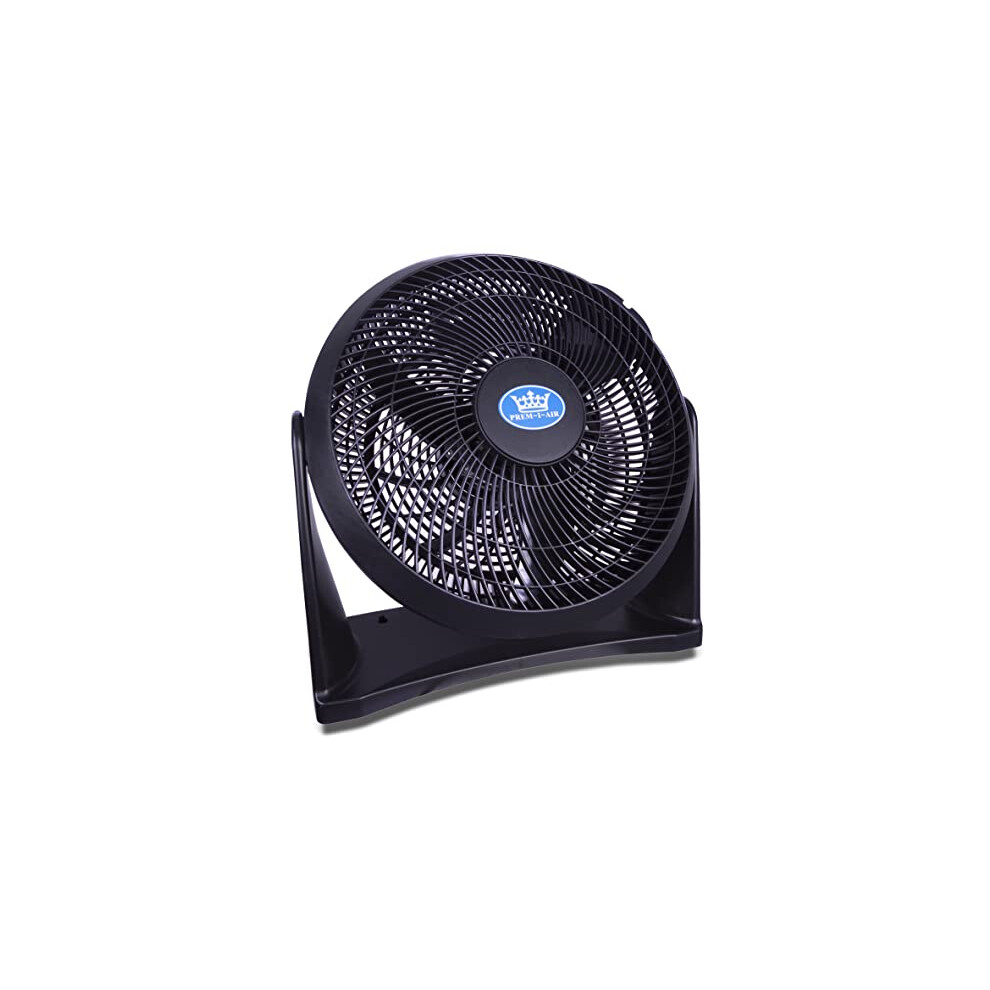 Prem-i-air Black 12 Inch (30 cm) Powerful Cooling High Velocity Floor or Wall Mountable Air Circulator with 3 Airflow Speed Settings, Quiet Operation