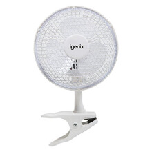 Igenix DF0006 Clip on Desk Fan, 6 Inch, 2 Speed, Quiet Operation, Ideal for Home and Office Use, Portable Clip Fan, White (Pack of 2)