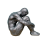 Large Artistic Posed Sitting Man Sculpture | Resin 1